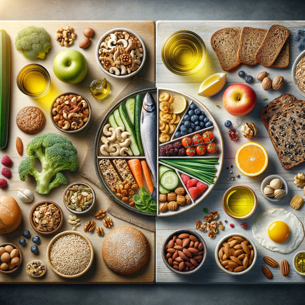 Scheinfasten vs Mediterrane Diät - Studie | Quelle: zukunftessen.de durch Dall-e erzeugt